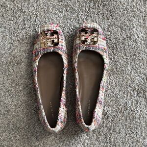 Tory Burch Georgia Tweed Flats with Gold Accent